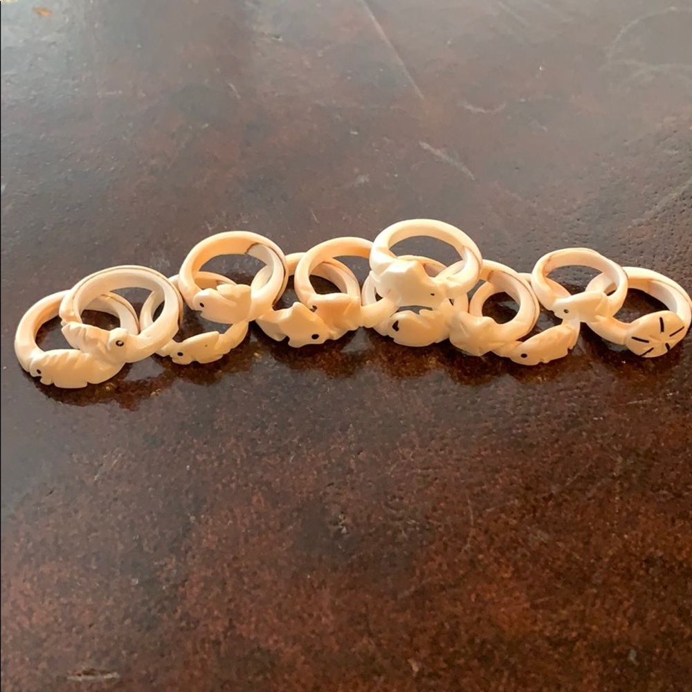 kids assorted sea creature seashell rings